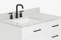 Ariel hepburn 36-37 in. left offset rectangle sink vanity with 0.75-1.5in. with countertop