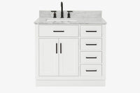 Ariel hepburn 36-37 in. left offset rectangle sink vanity with 0.75-1.5in. with countertop