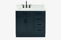 Ariel hepburn 36-37 in. left offset rectangle sink vanity with 0.75-1.5in. with countertop