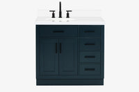 Ariel hepburn 36-37 in. left offset oval sink vanity with 1.5-0.75 in. with countertop