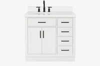 Ariel hepburn 36-37 in. left offset oval sink vanity with 1.5-0.75 in. with countertop