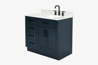 Ariel hepburn 36-37 in. right offset oval sink vanity with 0.75-1.5 in. with countertop