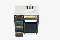 Ariel hepburn 36-37 in. right offset oval sink vanity with 0.75-1.5 in. with countertop