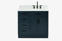 Ariel hepburn 36-37 in. right offset oval sink vanity with 0.75-1.5 in. with countertop