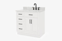Ariel hepburn 36-37 in. right offset oval sink vanity with 0.75-1.5 in. with countertop