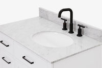 Ariel hepburn 36-37 in. right offset oval sink vanity with 0.75-1.5 in. with countertop