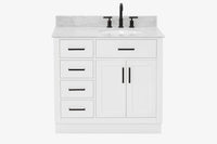 Ariel hepburn 36-37 in. right offset oval sink vanity with 0.75-1.5 in. with countertop