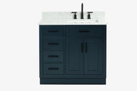 Ariel hepburn 36-37 in. right offset rectangle sink vanity with 0.75-1.5 in. with countertop