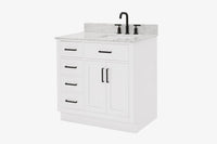 Ariel hepburn 36-37 in. right offset rectangle sink vanity with 0.75-1.5 in. with countertop