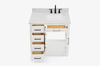 Ariel hepburn 36-37 in. right offset rectangle sink vanity with 0.75-1.5 in. with countertop