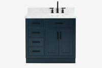 Ariel hepburn 36-37 in. right offset oval sink vanity with 0.75-1.5 in. with countertop