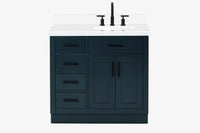 Ariel hepburn 36-37 in. right offset oval sink vanity with 0.75-1.5 in. with countertop