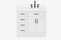 Ariel hepburn 36-37 in. right offset oval sink vanity with 0.75-1.5 in. with countertop