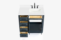 Ariel hepburn 36-37 in. right offset rectangle sink vanity with 0.75-1.5 in. with countertop
