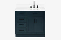 Ariel hepburn 36-37 in. right offset rectangle sink vanity with 0.75-1.5 in. with countertop