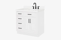 Ariel hepburn 36-37 in. right offset rectangle sink vanity with 0.75-1.5 in. with countertop