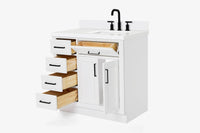 Ariel hepburn 36-37 in. right offset rectangle sink vanity with 0.75-1.5 in. with countertop