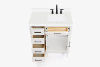 Ariel hepburn 36-37 in. right offset rectangle sink vanity with 0.75-1.5 in. with countertop