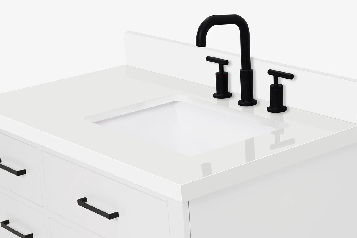 Ariel hepburn 36-37 in. right offset rectangle sink vanity with 0.75-1.5 in. with countertop