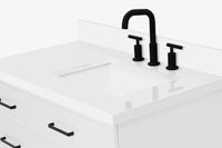 Ariel hepburn 36-37 in. right offset rectangle sink vanity with 0.75-1.5 in. with countertop