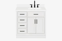 Ariel hepburn 36-37 in. right offset rectangle sink vanity with 0.75-1.5 in. with countertop