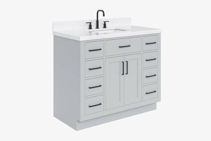 Ariel hepburn 42-43 in. rectangle sink bathroom vanity with countertop 0.75-1.5 edge