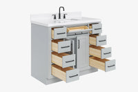 Ariel hepburn 42-43 in. rectangle sink bathroom vanity with countertop 0.75-1.5 edge
