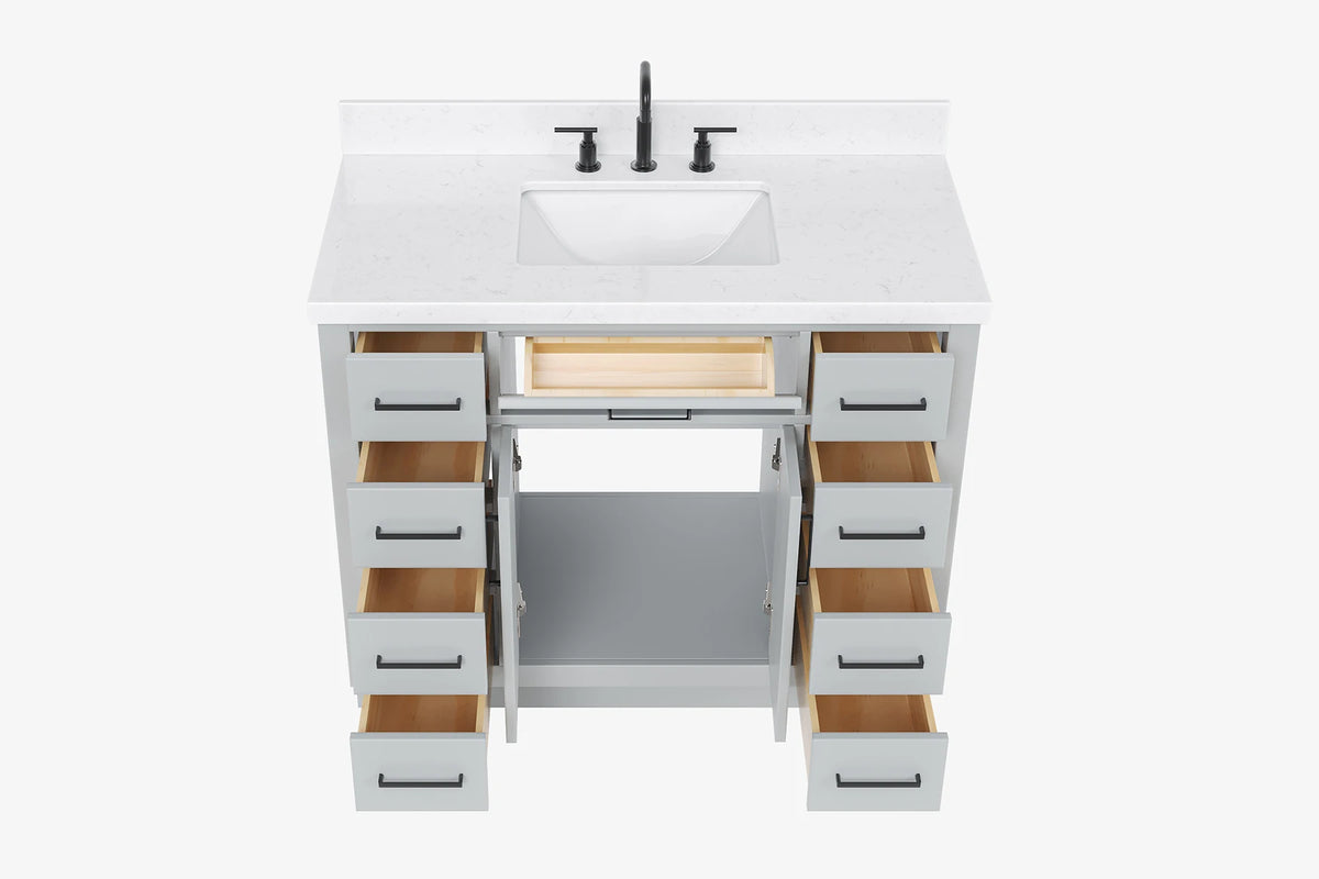 Ariel hepburn 42-43 in. rectangle sink bathroom vanity with countertop 0.75-1.5 edge