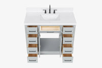 Ariel hepburn 42-43 in. rectangle sink bathroom vanity with countertop 0.75-1.5 edge