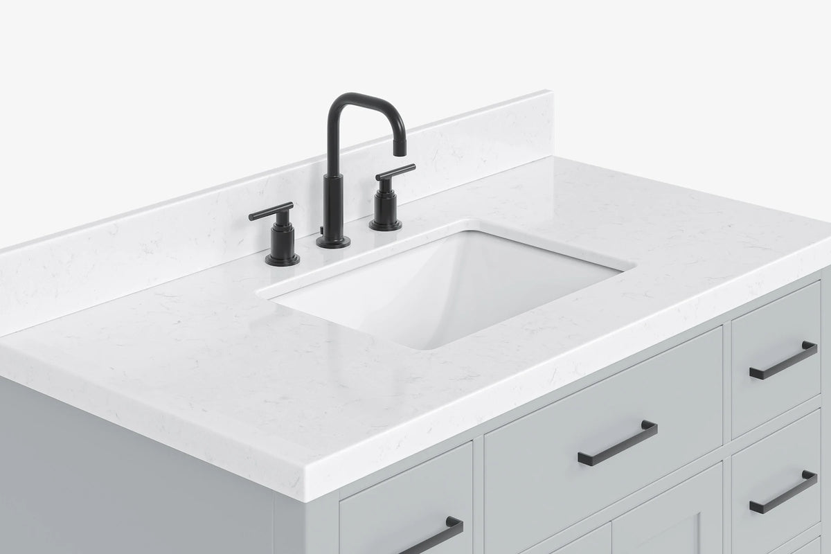Ariel hepburn 42-43 in. rectangle sink bathroom vanity with countertop 0.75-1.5 edge