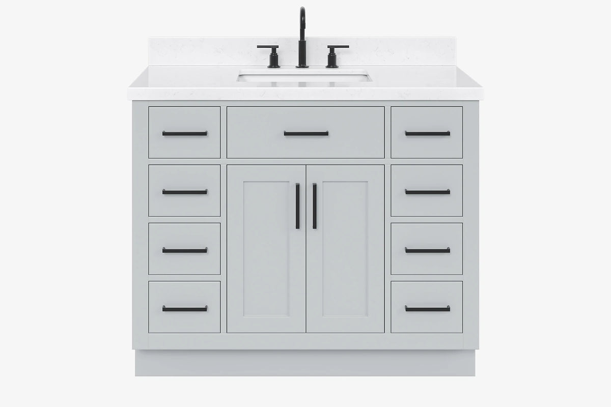Ariel hepburn 42-43 in. rectangle sink bathroom vanity with countertop 0.75-1.5 edge