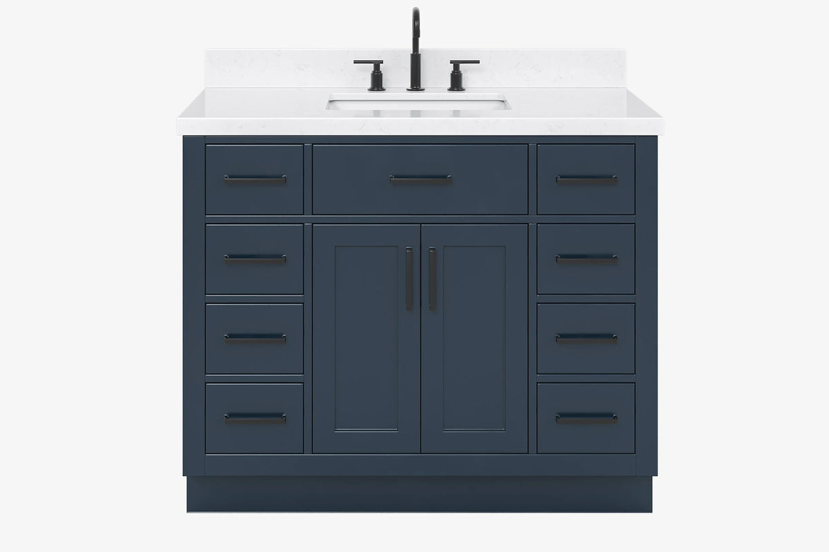 Ariel hepburn 42-43 in. rectangle sink bathroom vanity with countertop 0.75-1.5 edge