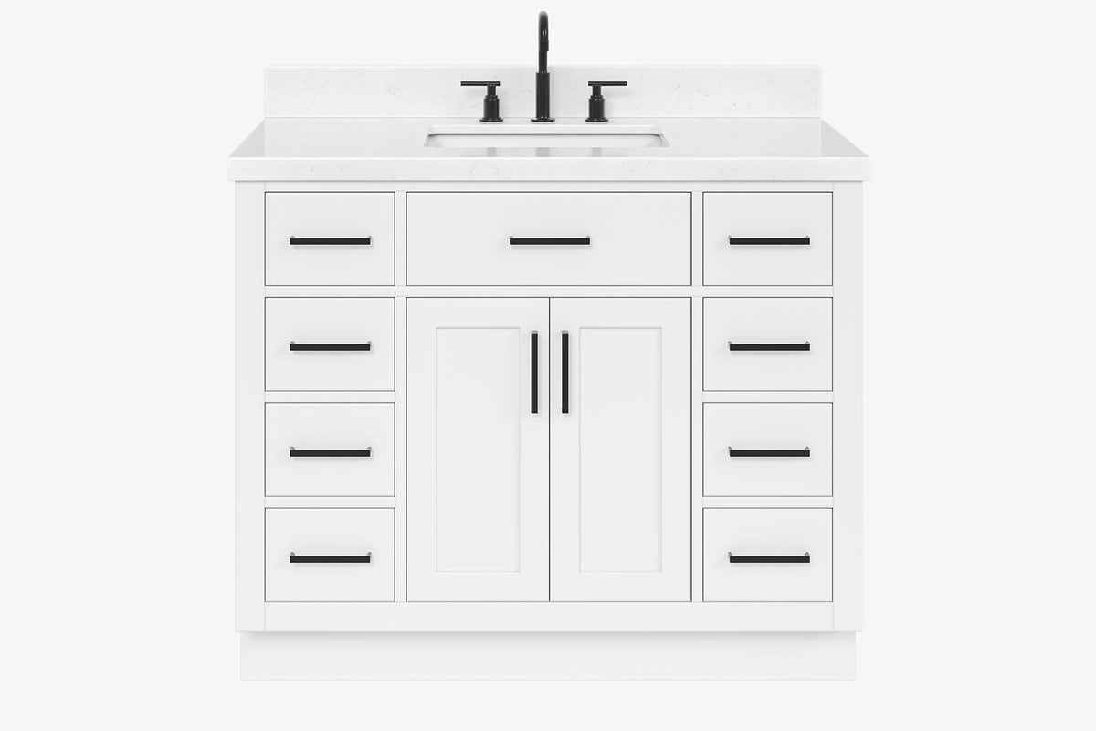 Ariel hepburn 42-43 in. rectangle sink bathroom vanity with countertop 0.75-1.5 edge