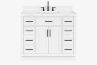 Ariel hepburn 42-43 in. rectangle sink bathroom vanity with countertop 0.75-1.5 edge