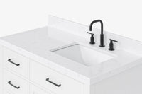 Ariel hepburn 42-43 in. right offset rectangle sink bathroom vanity with countertop 0.75-1.5 in edge