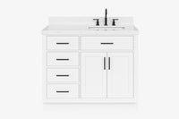 Ariel hepburn 42-43 in. right offset rectangle sink bathroom vanity with countertop 0.75-1.5 in edge