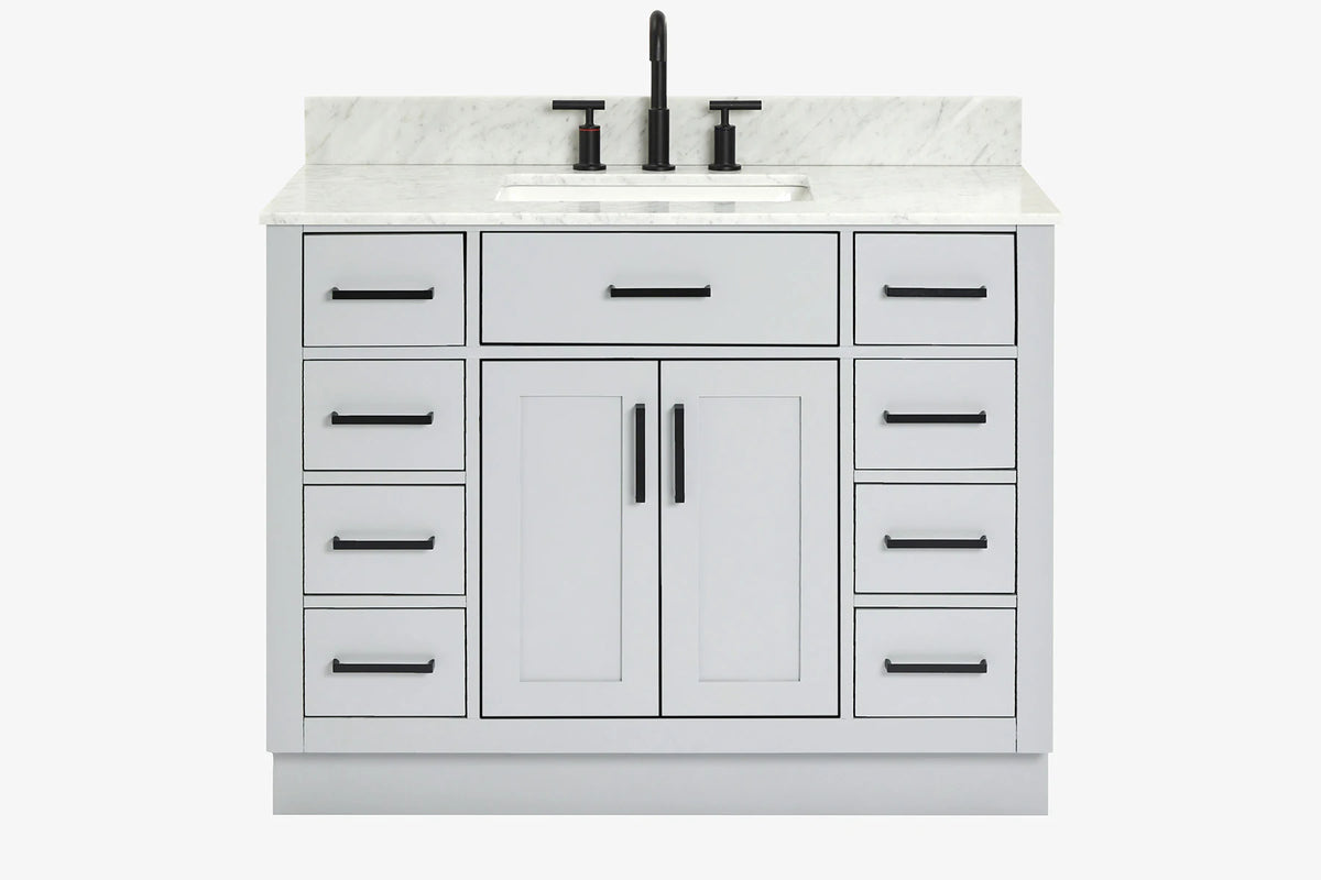 Ariel hepburn 42-43 in. rectangle sink bathroom vanity with countertop 0.75-1.5 edge