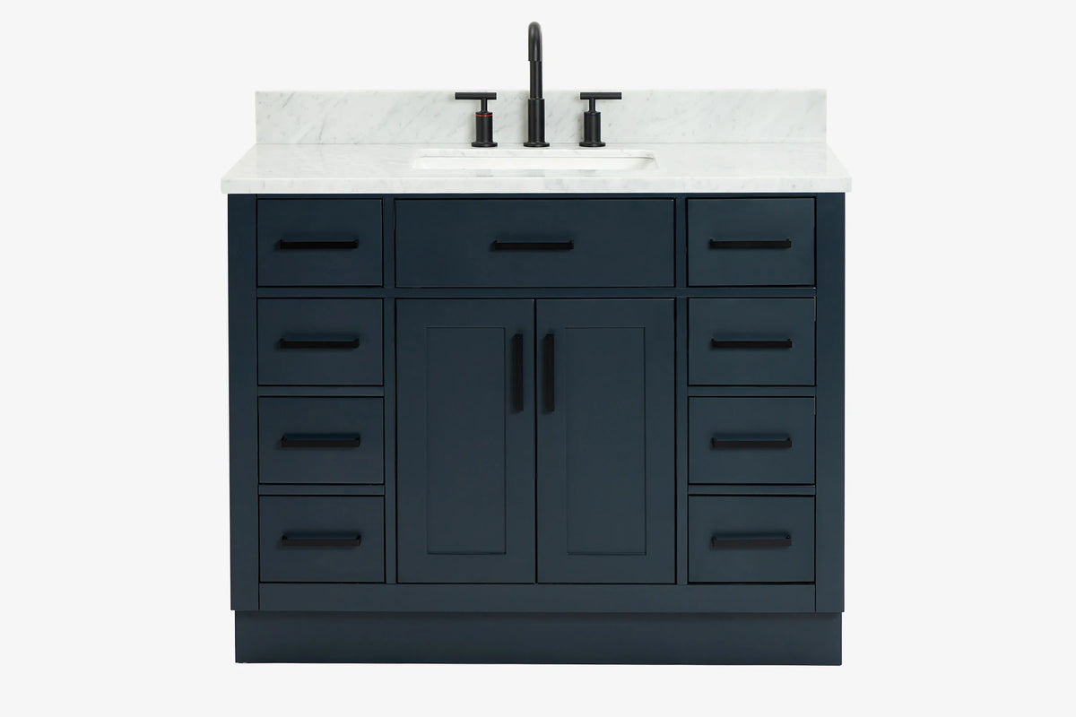 Ariel hepburn 42-43 in. rectangle sink bathroom vanity with countertop 0.75-1.5 edge