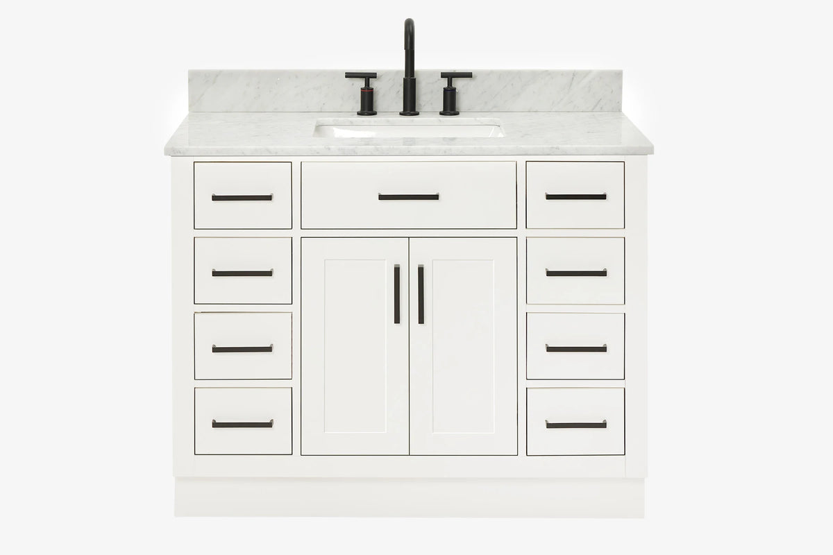 Ariel hepburn 42-43 in. rectangle sink bathroom vanity with countertop 0.75-1.5 edge