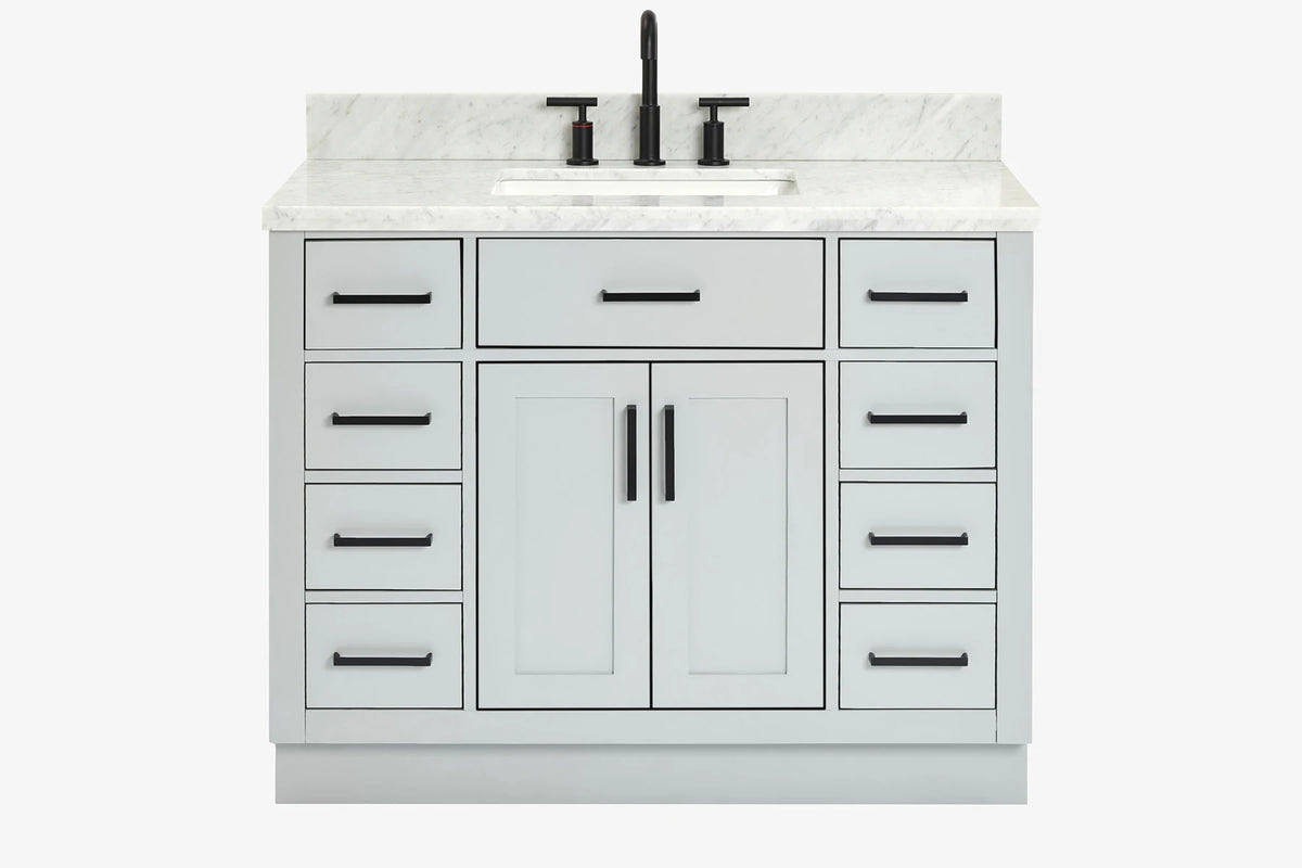 Ariel hepburn 42-43 in. rectangle sink bathroom vanity with countertop 0.75-1.5 edge