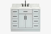 Ariel hepburn 42-43 in. rectangle sink bathroom vanity with countertop 0.75-1.5 edge