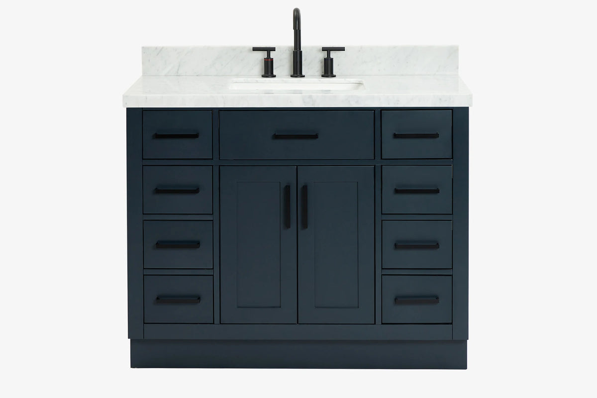 Ariel hepburn 42-43 in. rectangle sink bathroom vanity with countertop 0.75-1.5 edge