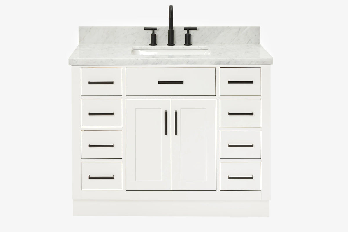 Ariel hepburn 42-43 in. rectangle sink bathroom vanity with countertop 0.75-1.5 edge