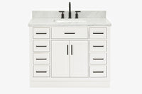 Ariel hepburn 42-43 in. rectangle sink bathroom vanity with countertop 0.75-1.5 edge