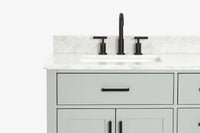 Ariel hepburn 42-43 in. left offset rectangle sink vanity with 0.75-1.5 inch with countertop
