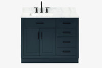 Ariel hepburn 42-43 in. left offset rectangle sink vanity with 0.75-1.5 inch with countertop