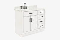 Ariel hepburn 42-43 in. left offset rectangle sink vanity with 0.75-1.5 inch with countertop