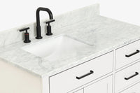 Ariel hepburn 42-43 in. left offset rectangle sink vanity with 0.75-1.5 inch with countertop