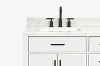 Ariel hepburn 42-43 in. left offset rectangle sink vanity with 0.75-1.5 inch with countertop