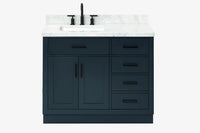 Ariel hepburn 42-43 in. left offset rectangle sink vanity with 0.75-1.5 inch with countertop